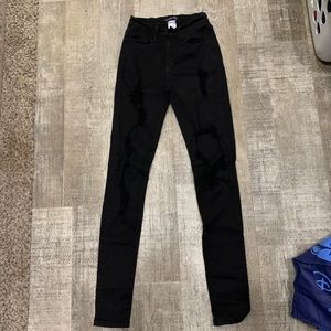 Fashion nova distressed black jeans